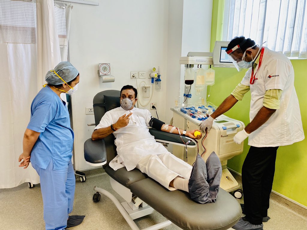 Sambit Patra donates plasma for Covid treatment