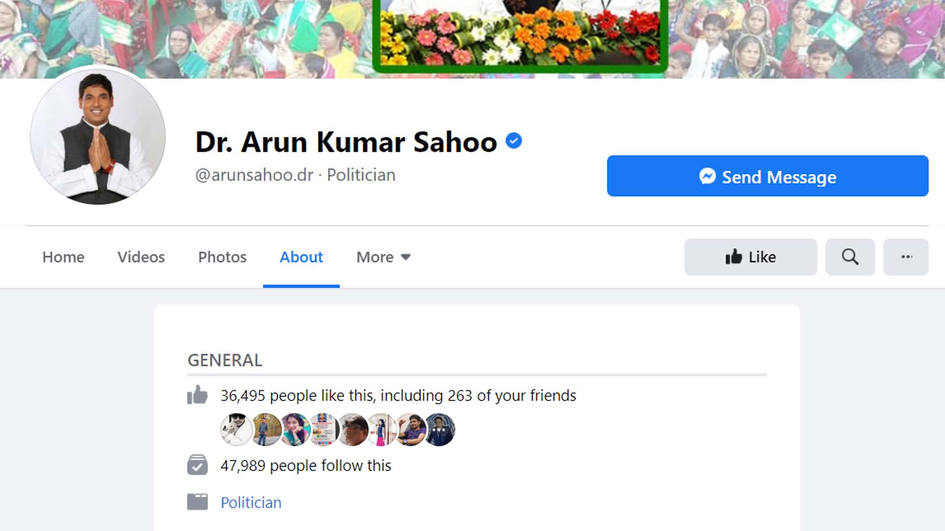 Dr Arun Kumar Sahoo Facebook Page
