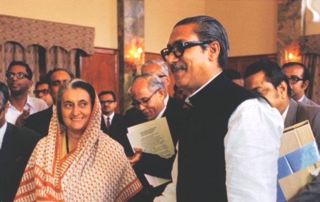 Indira Gandhi with Muzibur Rahman