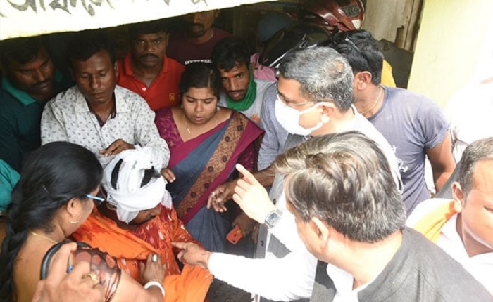 attack in dharmendra pradhan rally in nandigram