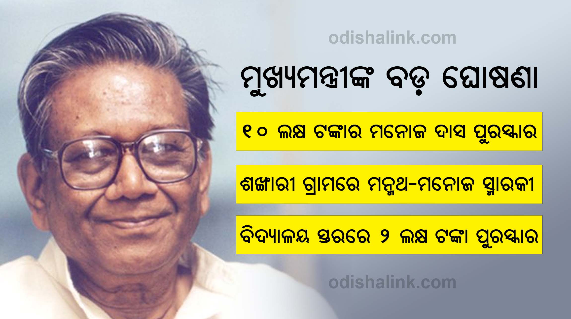 Odisha govt announces special literary schemes on Manoj Das
