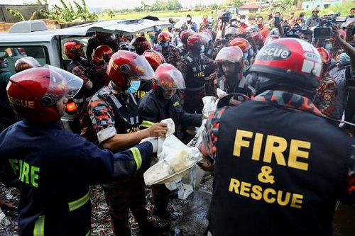 Fire at a factory on the outskirts of Dhaka